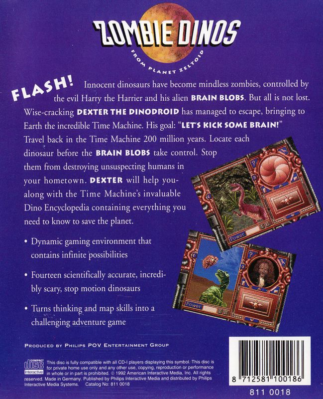 Zombie Dinos from Planet Zeltoid box art for CD-i